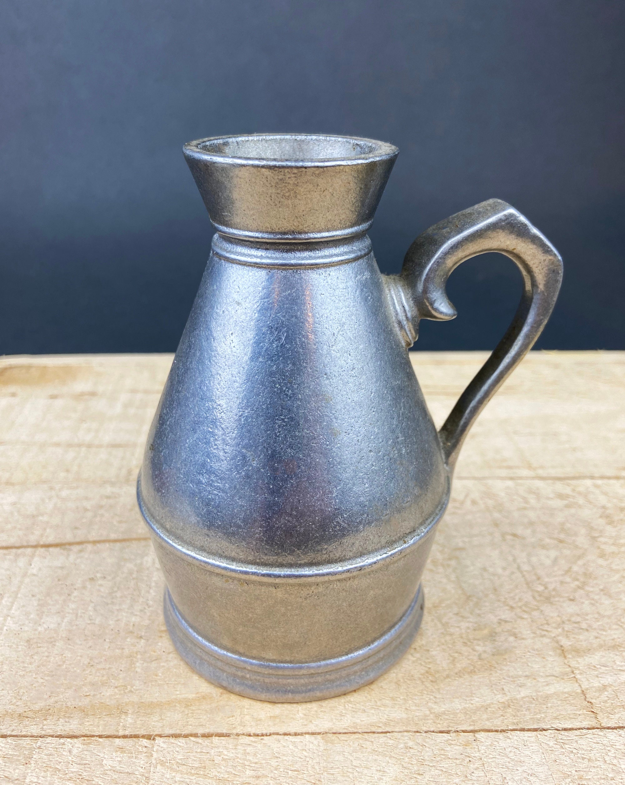 Vintage Pewter Pitcher. Small Collectible Jug or Rustic Flower