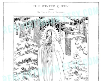 Printable Vintage Children's Nature Fantasy Poem Instant Download: The Winter Queen | Altered Art, Graphic Design, Papercrafts, Scrapbooking