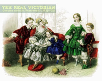 Printable Vintage Art Digital Download: Victorian Children in the Nursery 1 | Altered Art, Graphic Design, Papercrafts, Scrapbooking