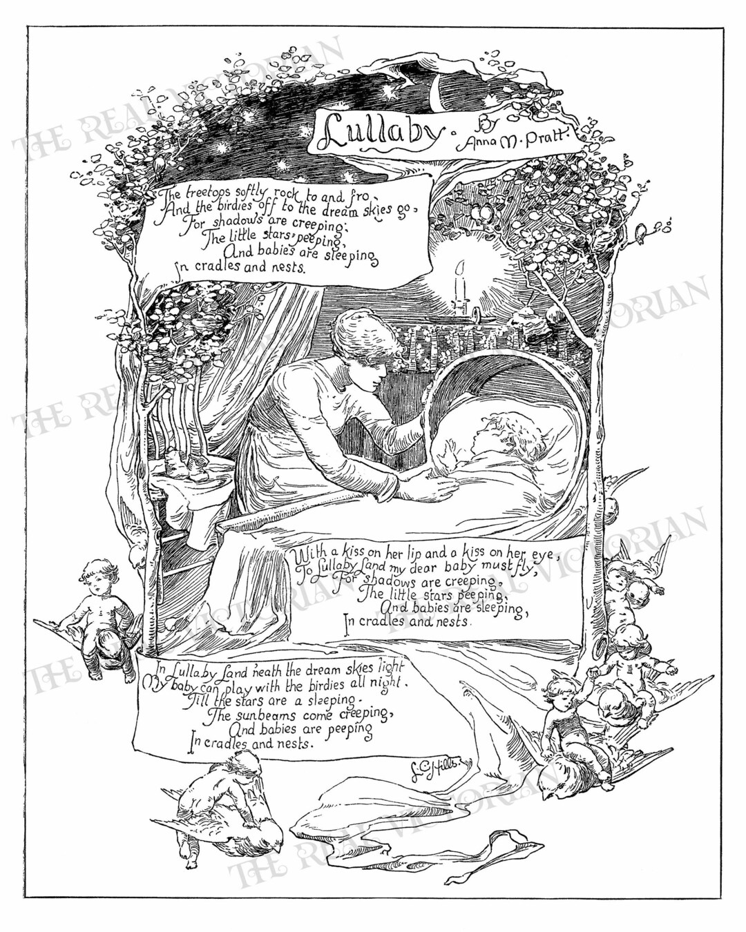 Printable Illustrated Children s Poem Instant Download Lullaby Printable Illustrated Children s Poem Instant Download Lullaby