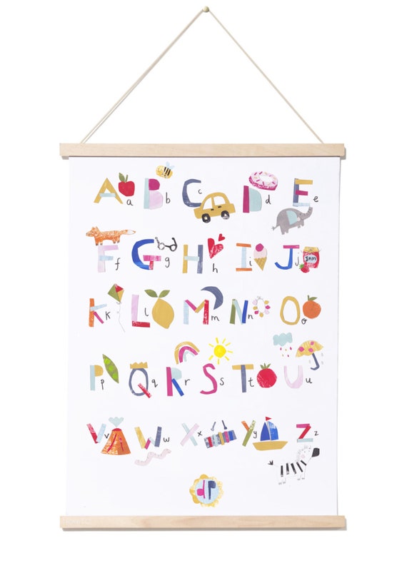 A3 Alphabet Poster, Nursery Poster, Kids Poster, A to Z poster
