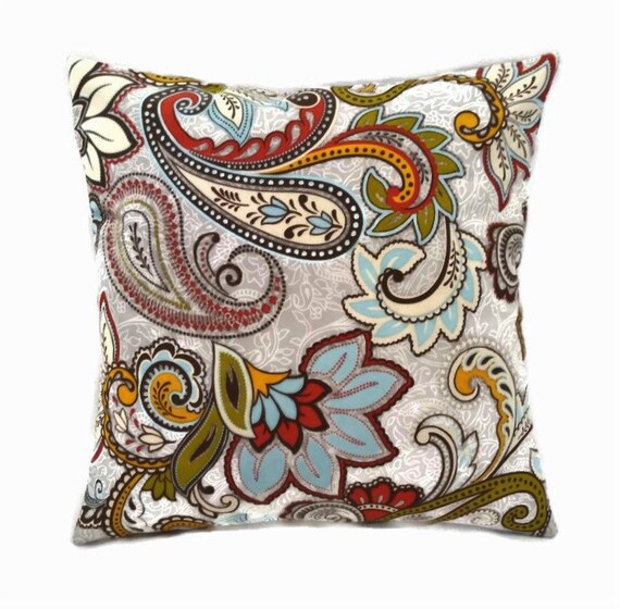 Indoor/Outdoor Pillow Cover Paisley Print Outdoor Pillow Etsy