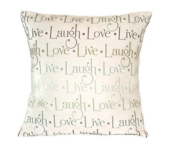 Pillow Cover Live Laugh Love Pillow Cover Browns Blues Etsy