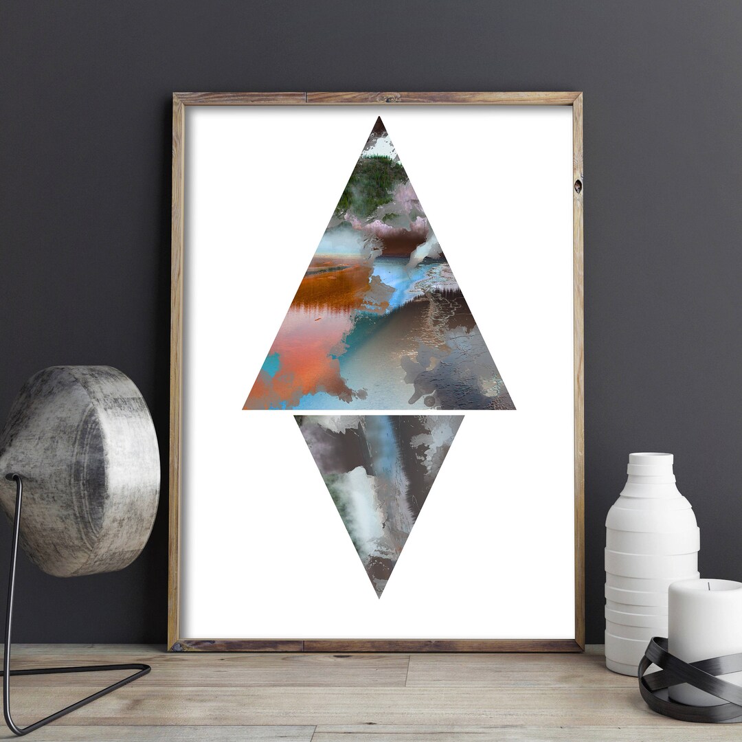 Triangle Print, Abstract Print, Printable Wall Art, Abstract Art Print ...
