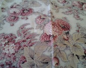 Antique French Cotton Fabric - Foliage and Flowers, pillows, runners, sachets