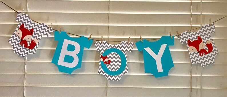 Fox Theme Baby Shower Decorations Fox Banner Woodland Baby Etsy
