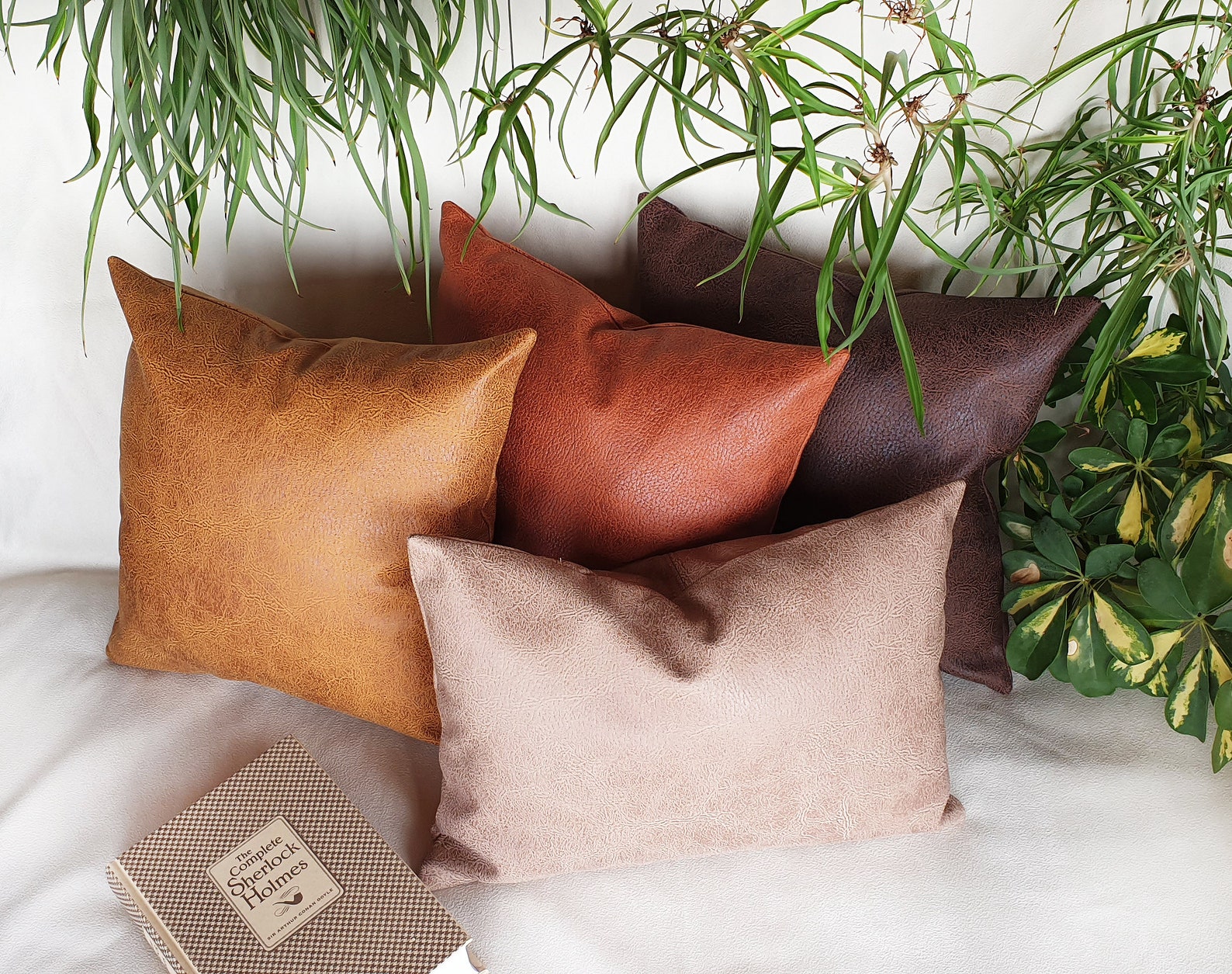 Faux Leather Fabric Pillow With Insert /modern Scandinavian Etsy