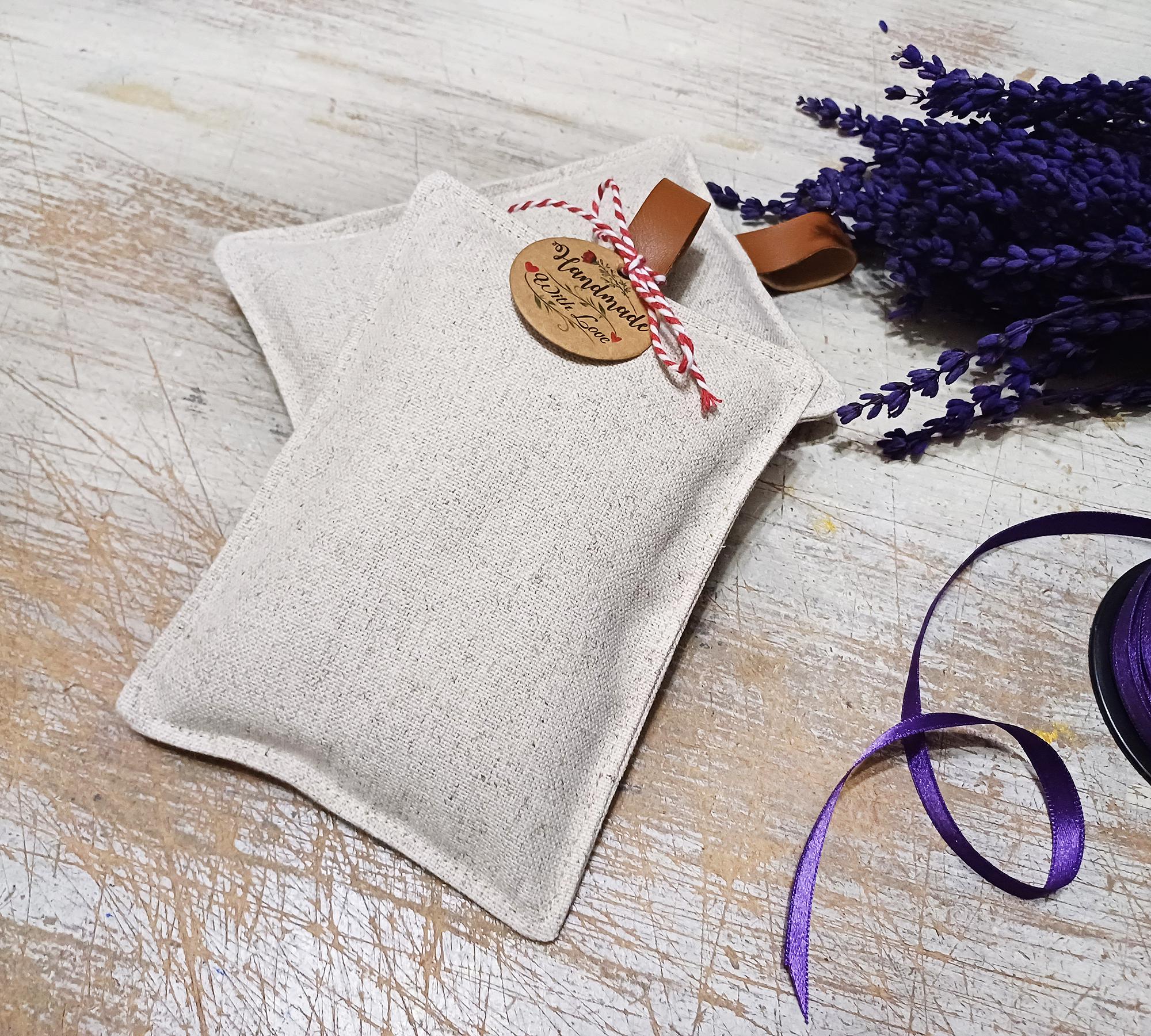 Handmade Linen Lavender Sachet Set With Leather Hanger - Etsy