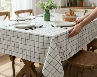 Mantel de algodón a cuadros con 5 colores a elegir - Estilo rústico