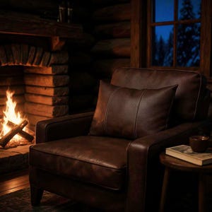 Old look Arizona dark brown faux leather lumbar pillow cover-3 vertical piece design throw cover-6 color optional/home decor-1qty