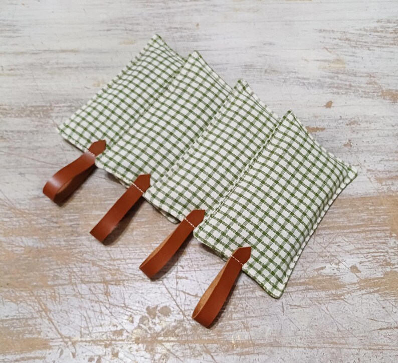 Cotton Lavender Sachets – 4pc Gift Set with with Cognac Hanger image 7