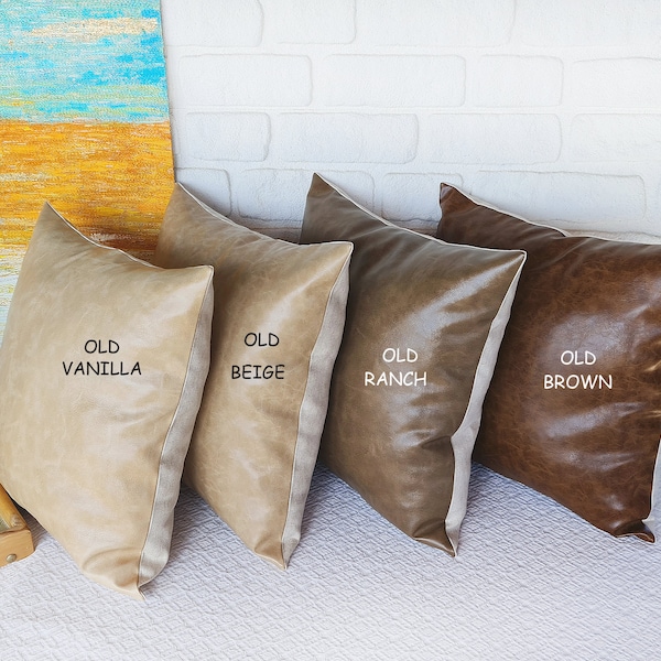 Leather Pillow - Etsy