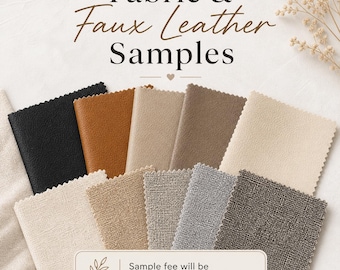 Fabric -Faux Leather Swatch Samples for Upholstery, Pillows, Linens
