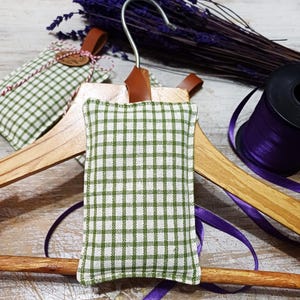 Cotton Lavender Sachets – 4pc Gift Set with with Cognac Hanger image 8