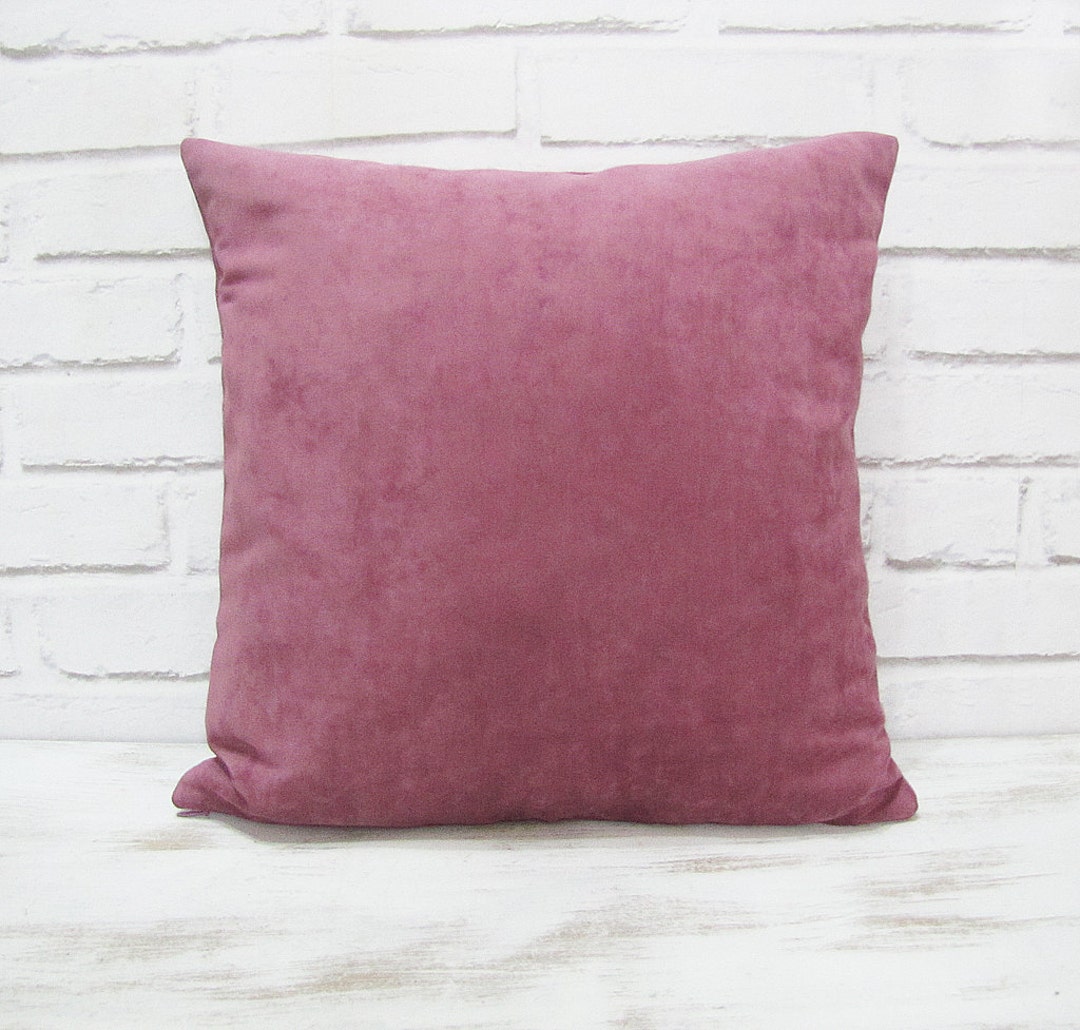 Plum or Gray Vegan Sueded Velvet Velveteen Pillow Cover Modern