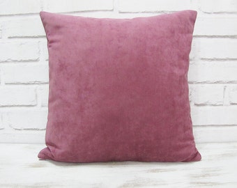 Plum or Gray Vegan Sueded Velvet Velveteen Pillow Cover - Modern Scandinavian Home Decor - Housewarming Gift -