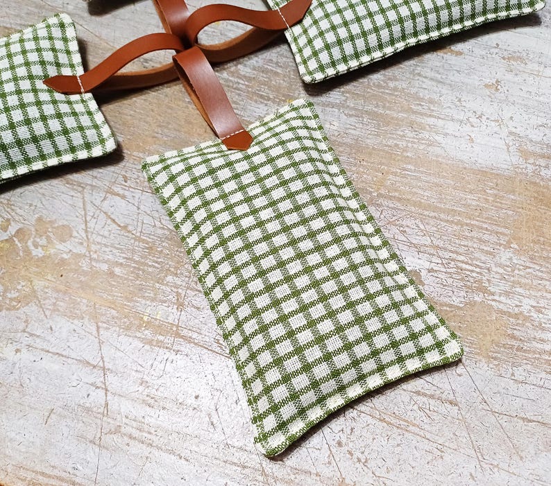 Cotton Lavender Sachets – 4pc Gift Set with with Cognac Hanger image 2