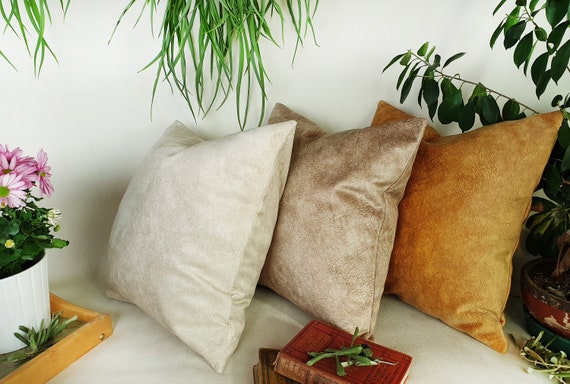 Lime green color thick velvet-baby face super soft fabric pillow cover-1QTY
