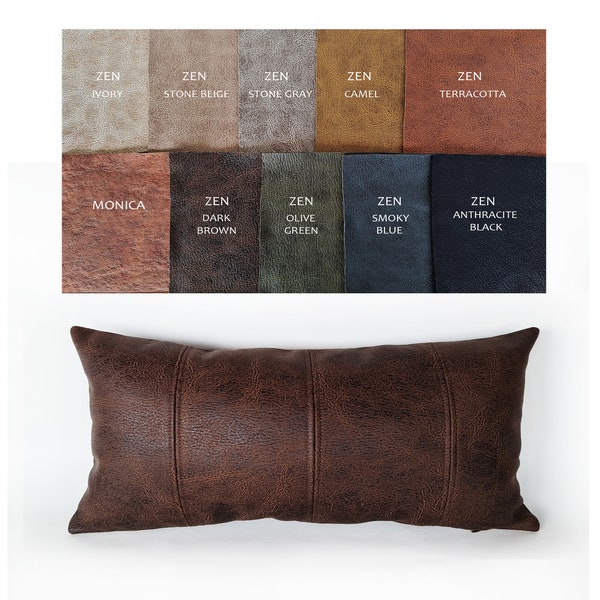 Old look soft leather look fabric  lumbar pillow cover-4 piece design-10 colors optional/housewarming gift -1pcs
