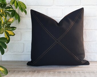 16'' X 16''(40x40cm) Black fabric cross design  pillow cover /modern home decor /housewarming gift -1pcs