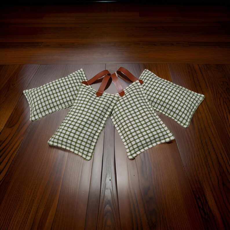 Cotton Lavender Sachets – 4pc Gift Set with with Cognac Hanger image 5