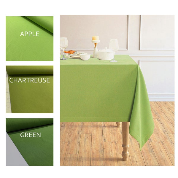 Green shades  cotton country style  tablecloth -home decor table cloth -customized  sizes -3 green color optional