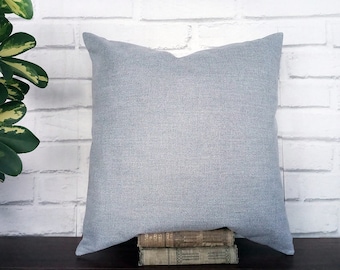 Light Blue-Gray Denim Pillow Cover – Modern Scandinavian Home Decor