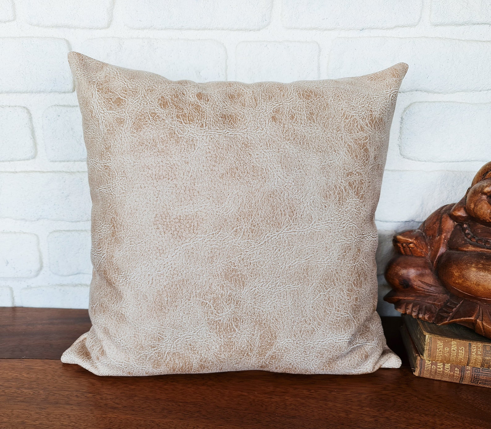 Faux Leather Fabric Pillow With Insert /modern Scandinavian Etsy