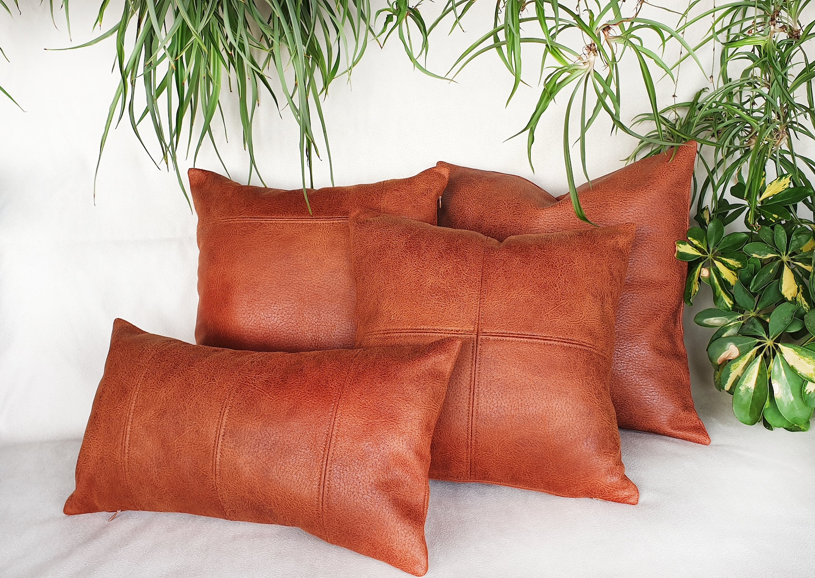 Zen terracotta and dark brown lumbar pillow coverfour Etsy