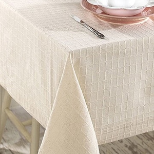 Cream pure cotton country style  tablecloth -Natural table cloth -customized  sizes