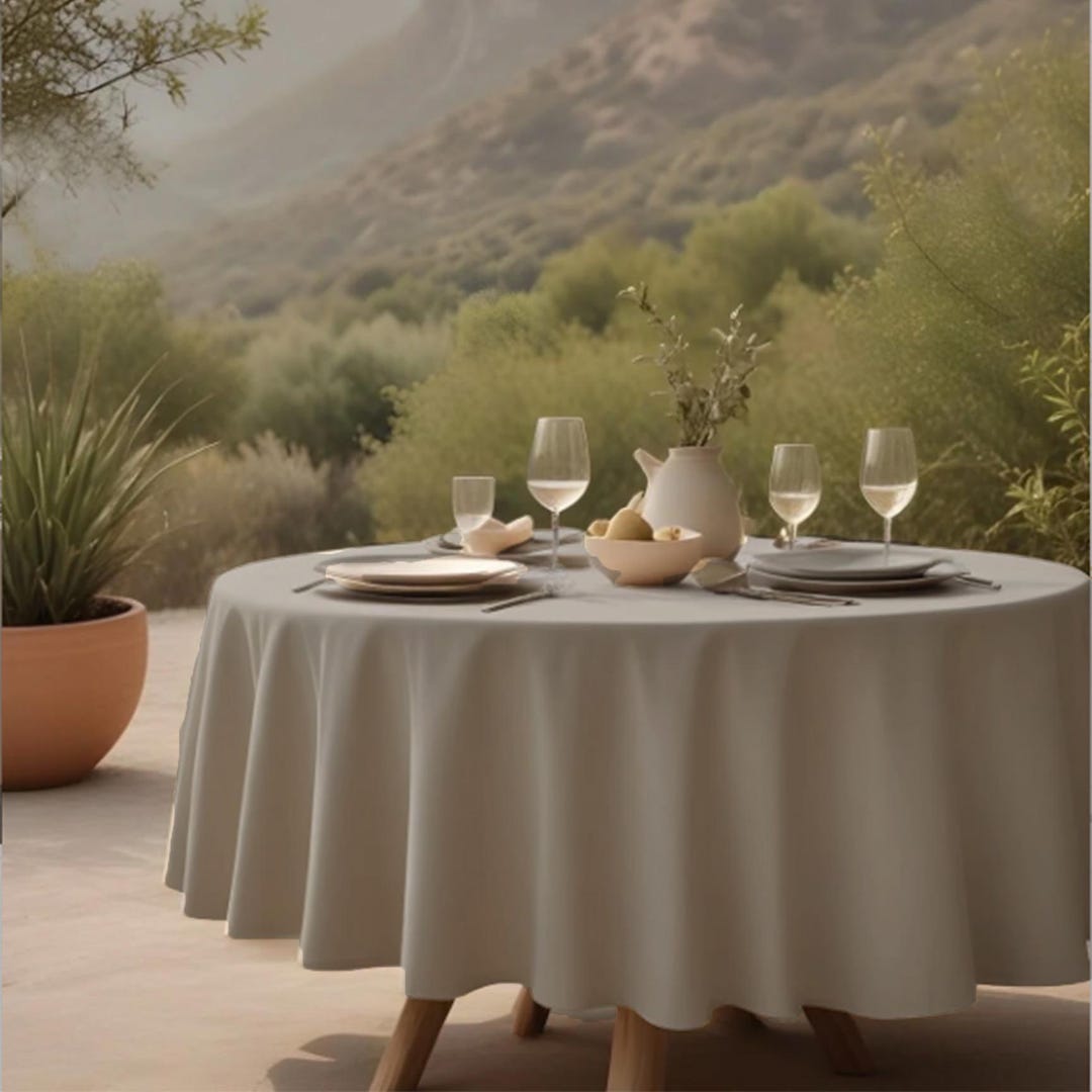 Extra Wide Round Tablecloth in 4 Vibrant Colors - Personalize to Fit ...