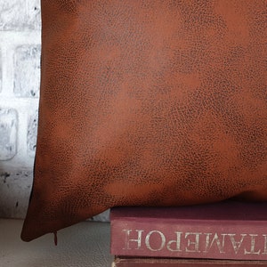 Fast shipping/Terra-cotta old look pattern-back side brown linen look fabric pillow cover/scandinavian home decor/housewarming gift-1pc image 3