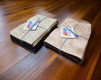 Faux Leather Fabric Pieces: Mixed Colors DIY Craft Sheets