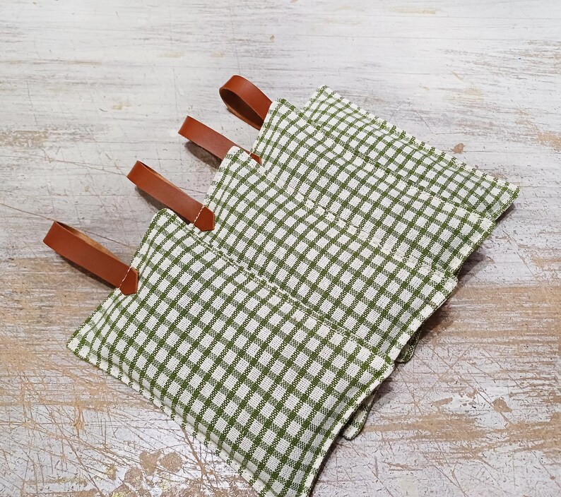 Cotton Lavender Sachets – 4pc Gift Set with with Cognac Hanger image 6
