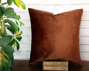 Terracotta fluwelen kussensloop: modern Scandinavisch decor