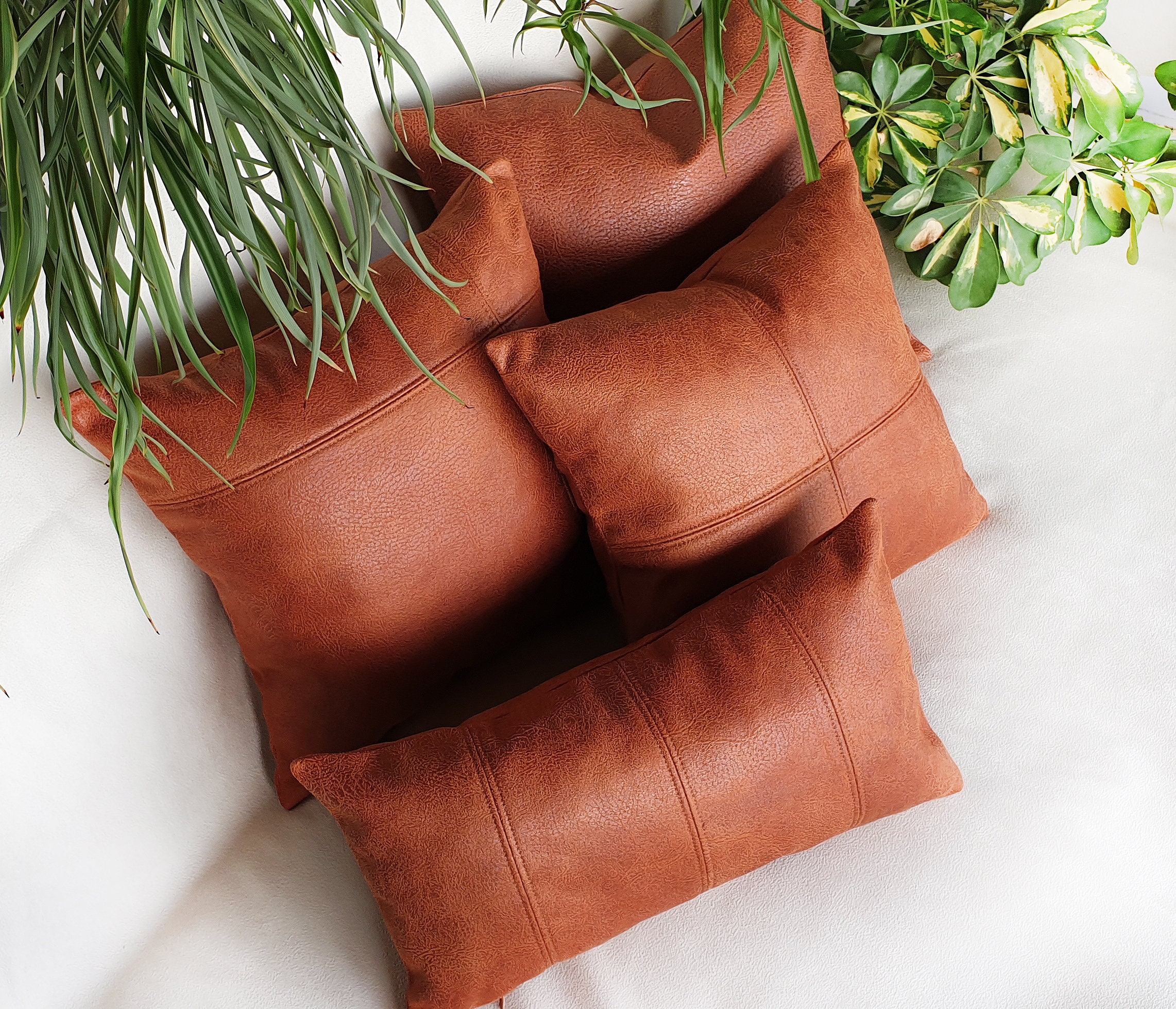 Zen terracotta and dark brown lumbar pillow coverfour Etsy