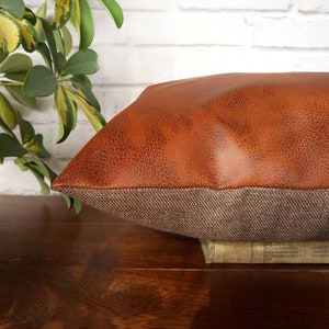 Fast shipping/Terra-cotta old look pattern-back side brown linen look fabric pillow cover/scandinavian home decor/housewarming gift-1pc image 9