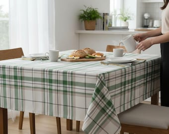 Mantel de algodón a cuadros, disponible en 5 colores - Estilo rústico tejido