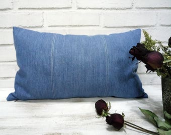 Licht denimblauwe kussensloop: modern Scandinavisch decor