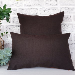 Fast shipping/Terra-cotta old look pattern-back side brown linen look fabric pillow cover/scandinavian home decor/housewarming gift-1pc image 8