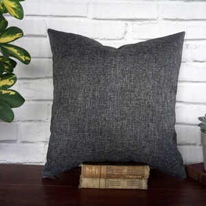 Black faux leather and gray-black color fabric pillow cover/faux leather pillow cover/Housewarming Gift/Colorful Homes/Modern Houses-1pcs image 3