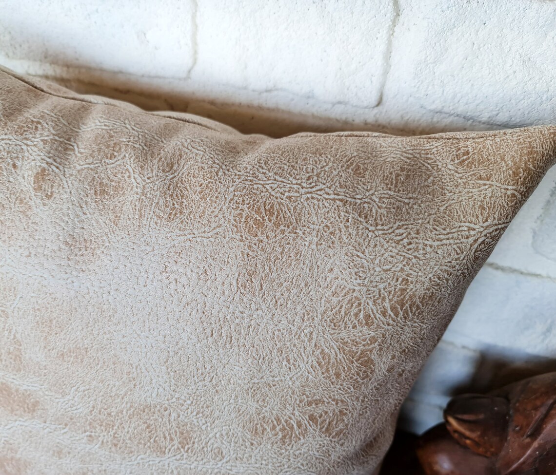 Faux Leather Fabric Pillow With Insert /modern Scandinavian Etsy