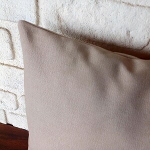 Montana brunbeige sammetstyg diagonalt mönster örngott i slitet läderlook/inflyttningspresent - 1 st bild 7