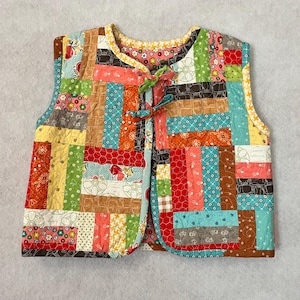 Scrappy Farm Patchwork Toddler Quilted Vest / Gilet - 18 to 24 months