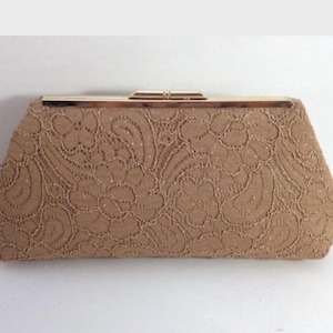 Gold Sparkle  Lace Clutch Purse with Gold Frame, Lace Clutch Purse, Wedding Purse, Special Occasion Clutch, Mother of the Bride or Groom