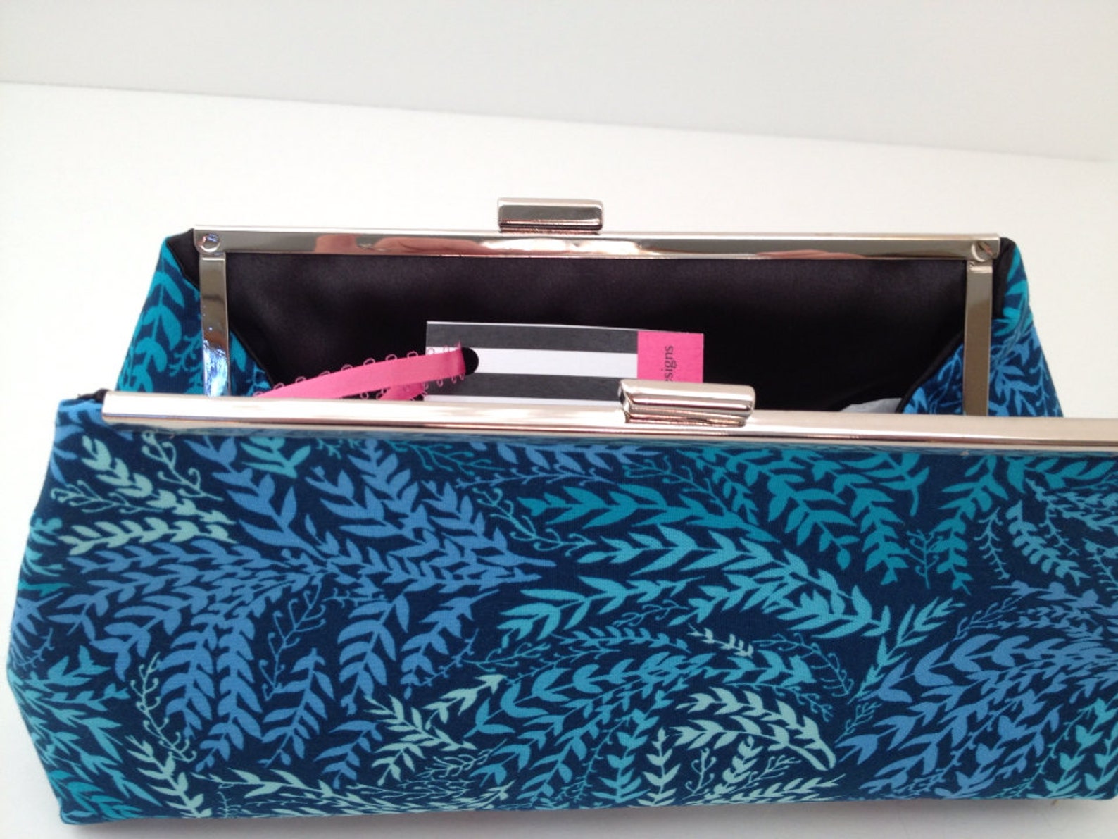 Hues of Blues Cotton Clutch Purse With Nickel/silver Finish Etsy