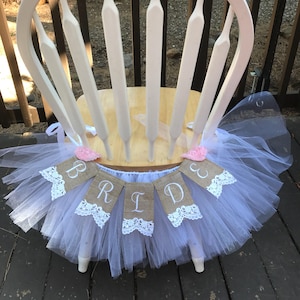 Bridal Veil Chair Garland with Bride Lace Banner Package,  Shabby Chic, Bridal Shower Decor, Wedding, Banner Garland