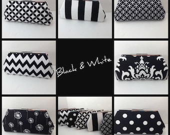 Discount for Multiple Black and White Clutch Purse Orders  (Your Choice), Wedding Clutch, Bridesmaid Gift, Custom Wedding Gifts,