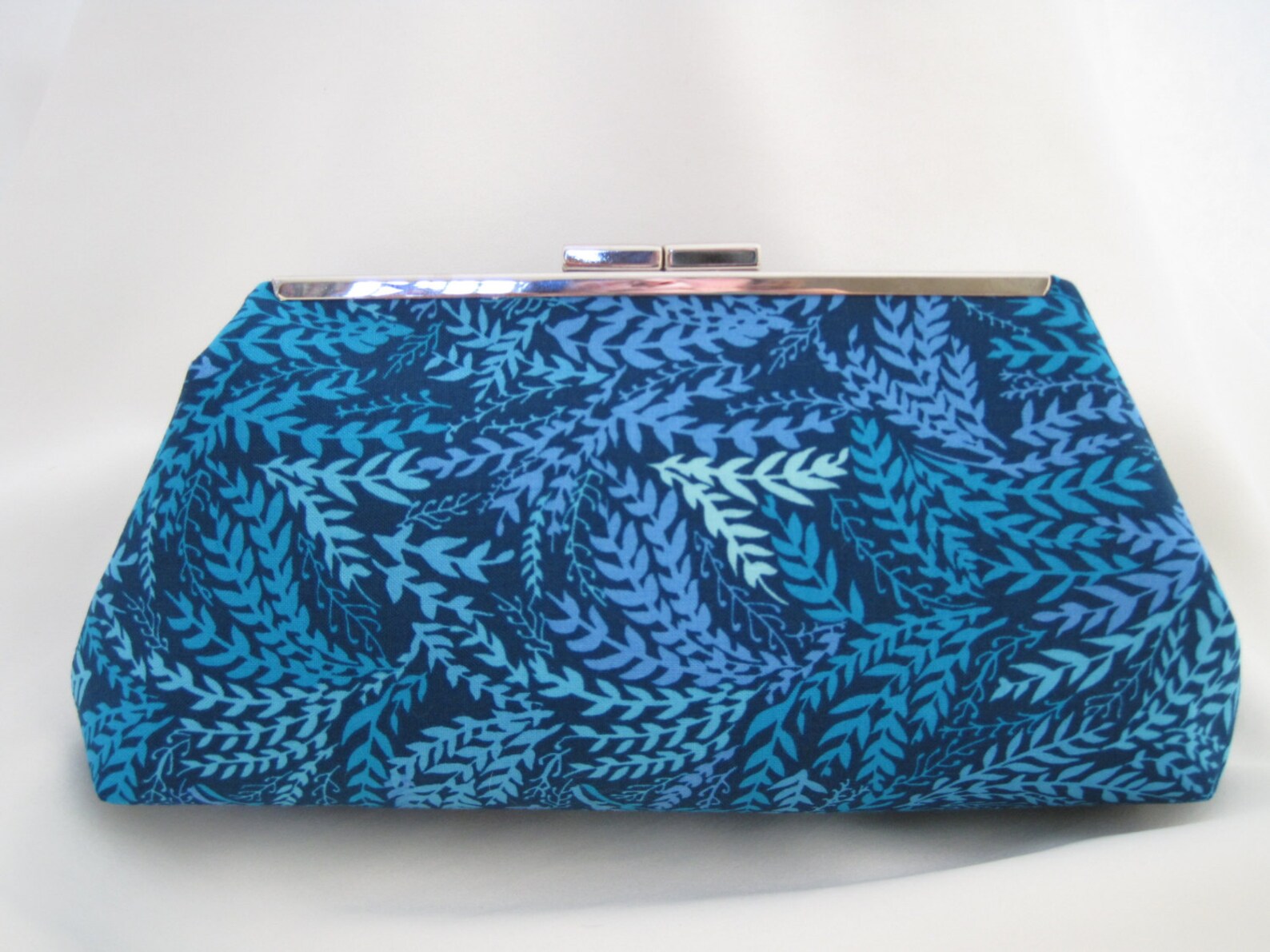 Hues of Blues Cotton Clutch Purse With Nickel/silver Finish Etsy