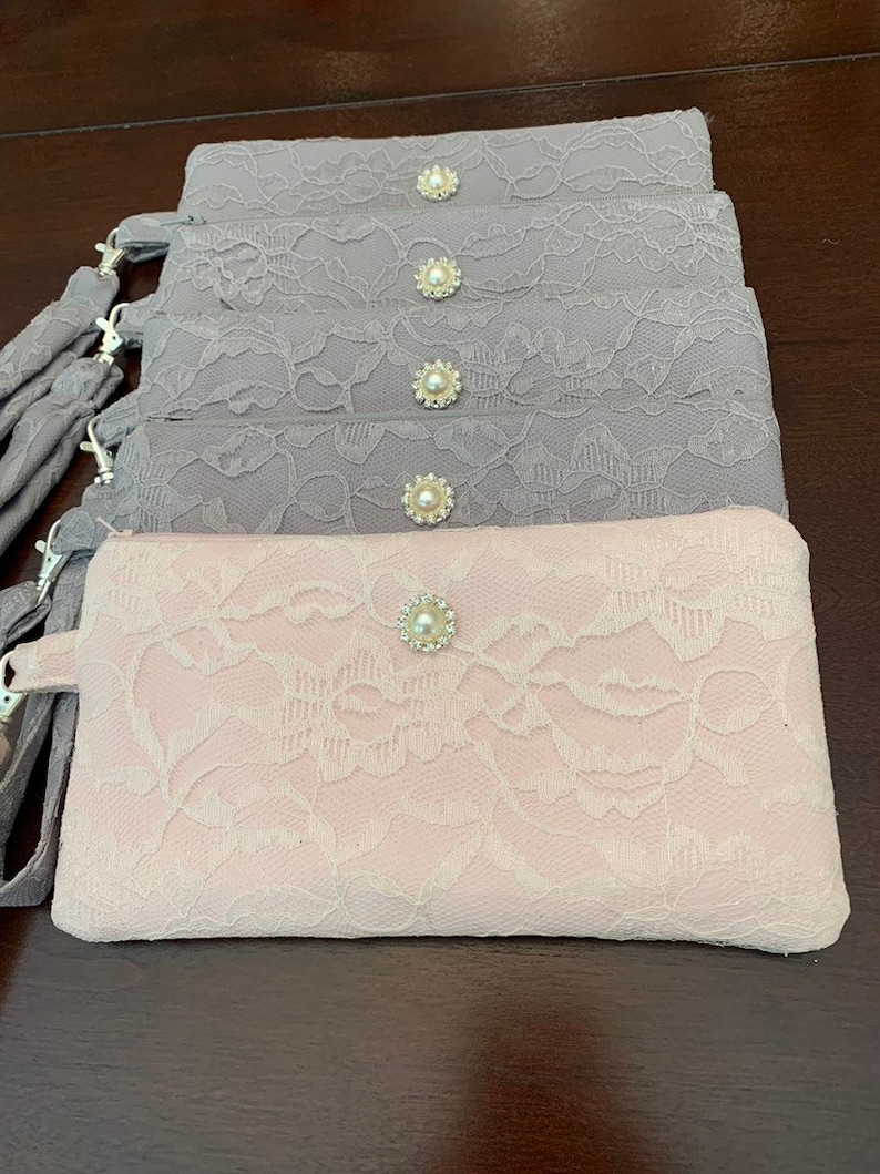 Bridal White Lace Wristlet With Zipper Bridal Wristlet Etsy